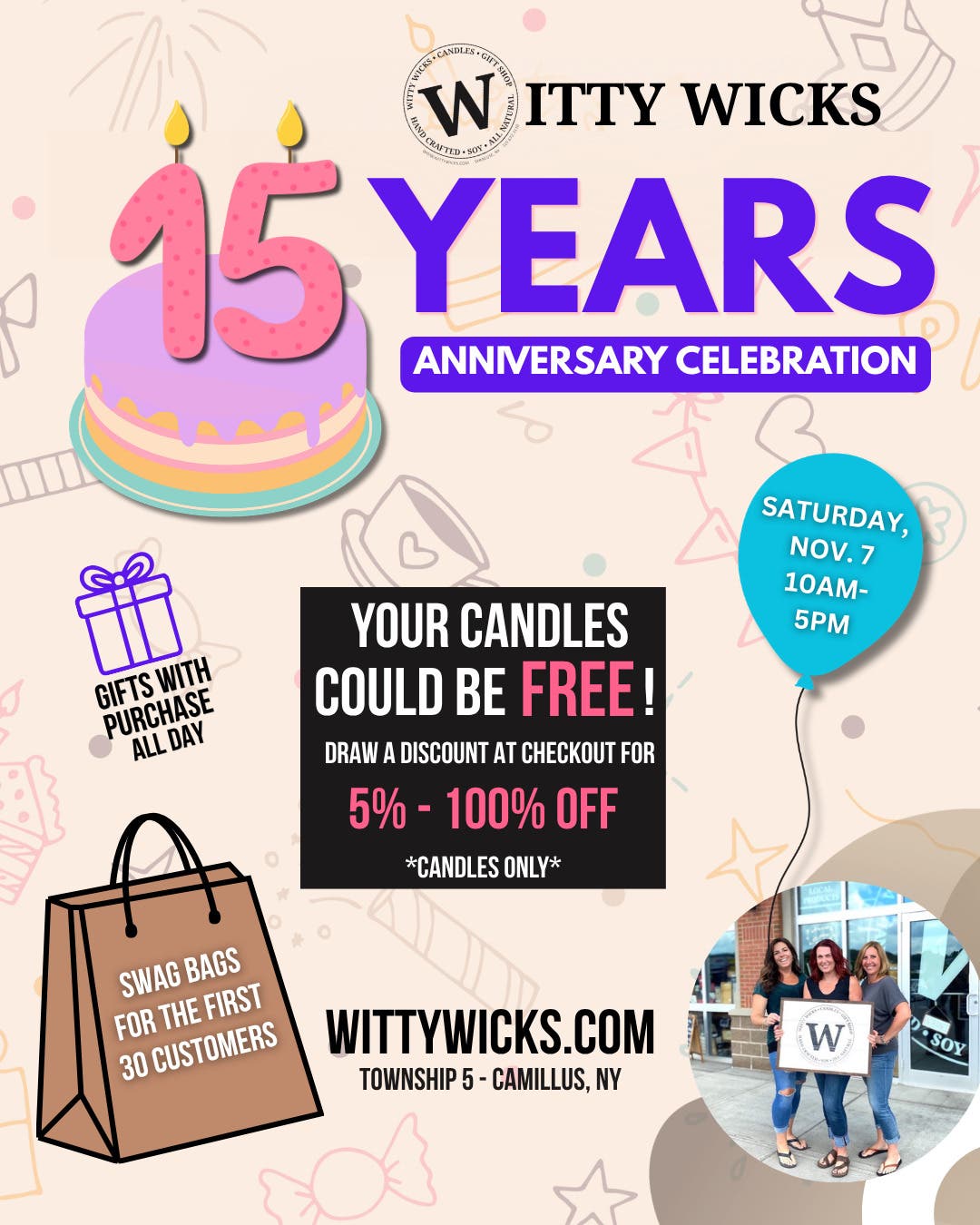 Witty Wicks Celebrates 15 Years in Camillus