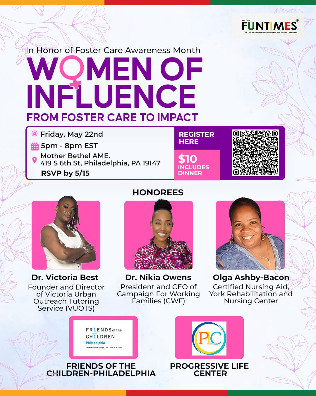 FunTimes Magazine Women of Influence: From Foster Care to Impact Awards Dinner 