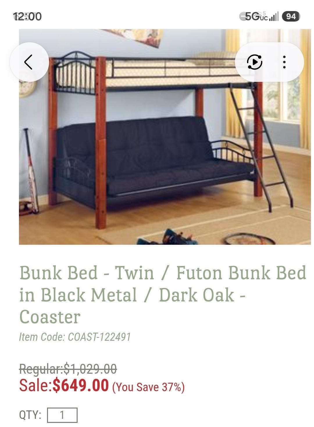 Futon bunk