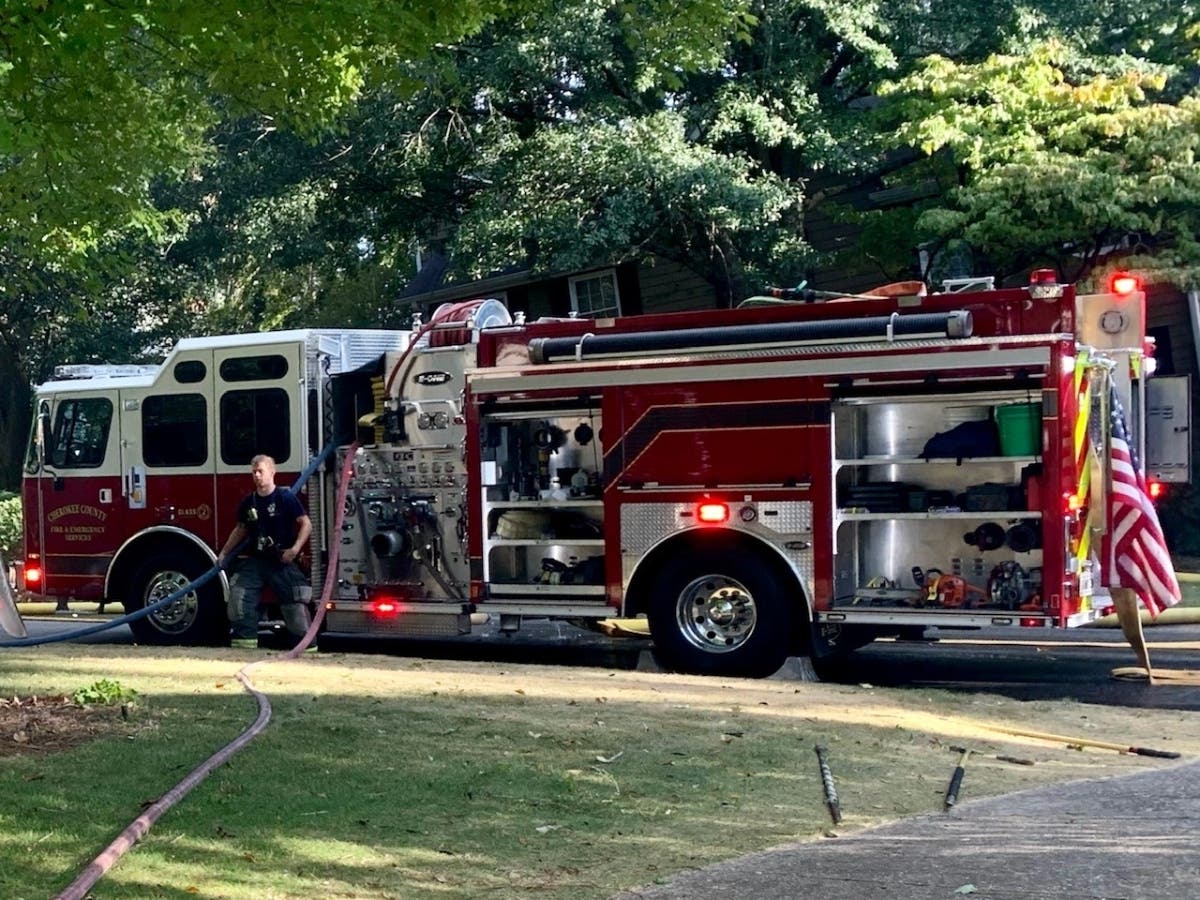 Cherokee County Fire and Emergency Services respond to a residential fire Saturday on Boston Ridge.