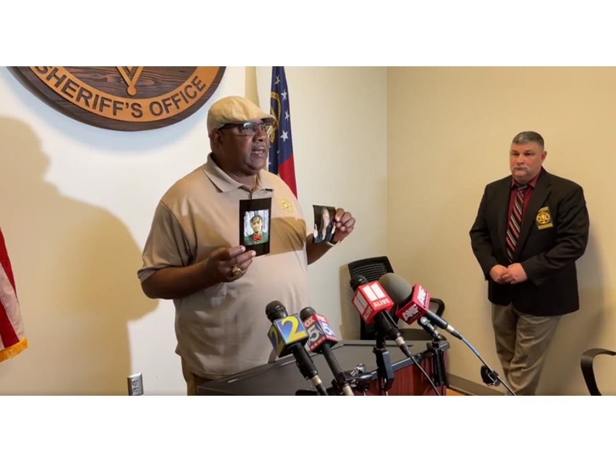 Douglas County Sheriff Tim Pounds speaks Monday at a news conference regarding Saturday's shooting at Sitka Drive that left two teenagers dead and seven injured.