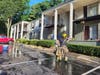 Three people were rescued from a Thursday morning blaze at the Elliott Apartments in the 1300 block of Graves Road.