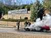 Cherokee County Fire and Emergency Services respond Thursday to a vehicle fire near Northside Hospital - Cherokee.