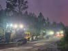 Crews with the Georgia Forestry Commission respond to wildfires in south Georgia on Sunday. Fires have sparked in Brantley and Clinch counties.