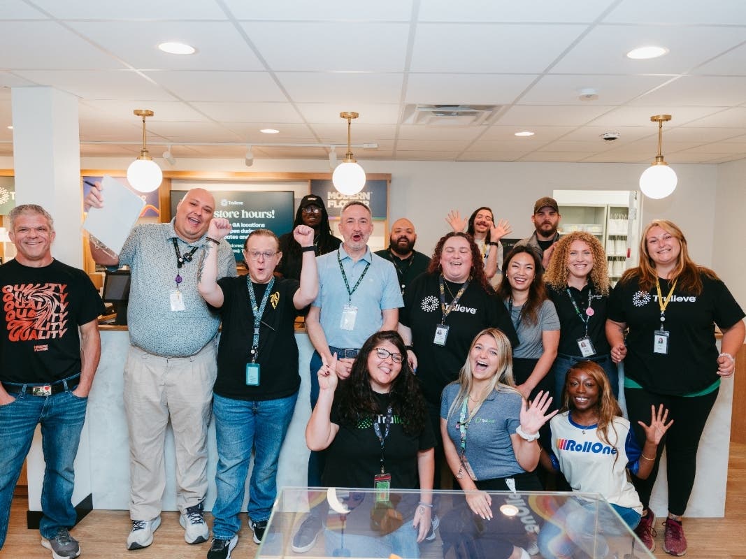The team at Trulieve Dunwoody on Sept. 10 attends the grand opening of the new medical cannabis dispensary at North Shallowford Road.