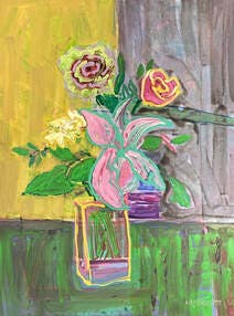 Hamden Art League: Painting/Collage Workshop; Floral Still Life with ​Lenny Moskowitz