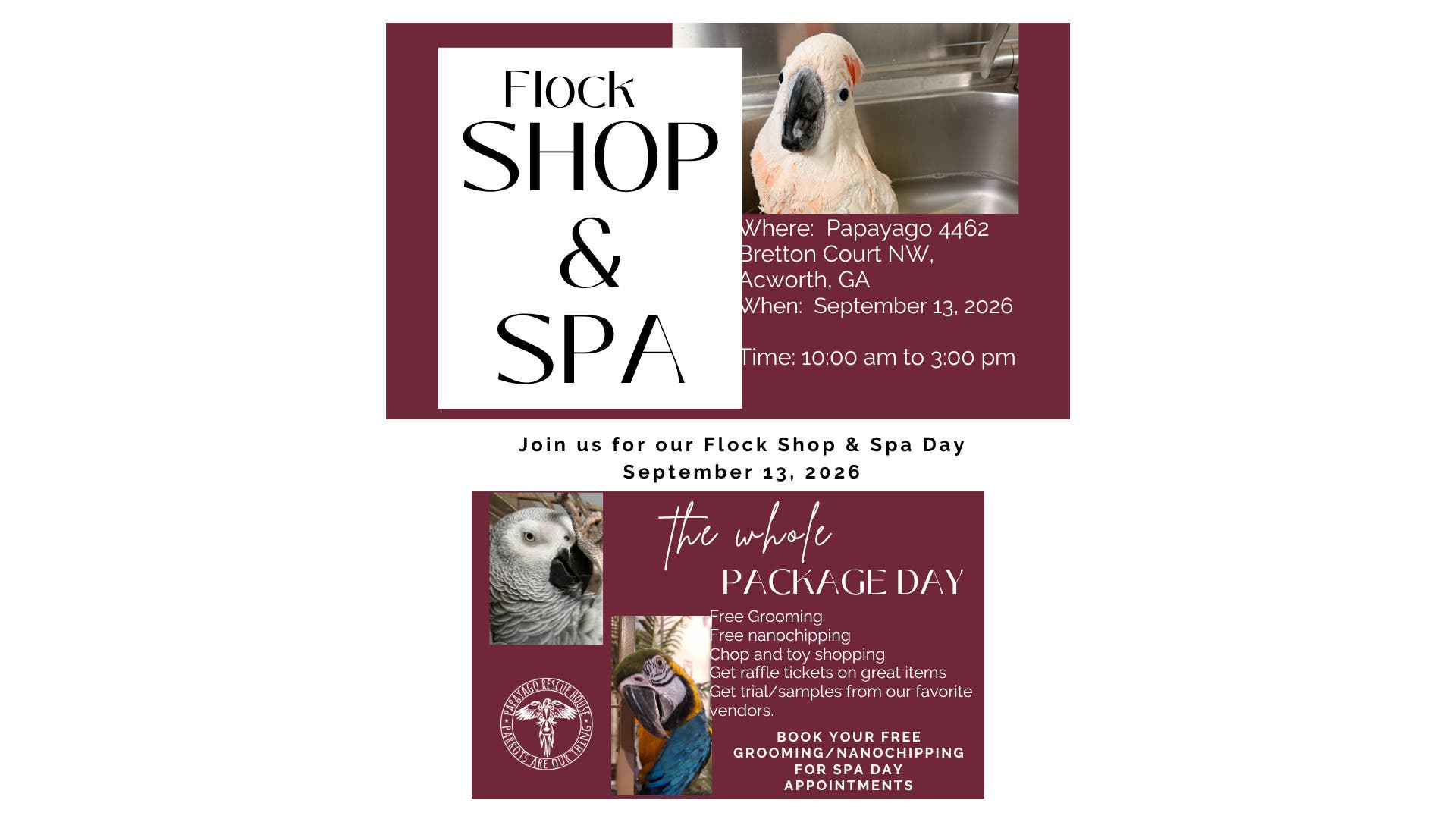 Flock Shop & Spa Community Event