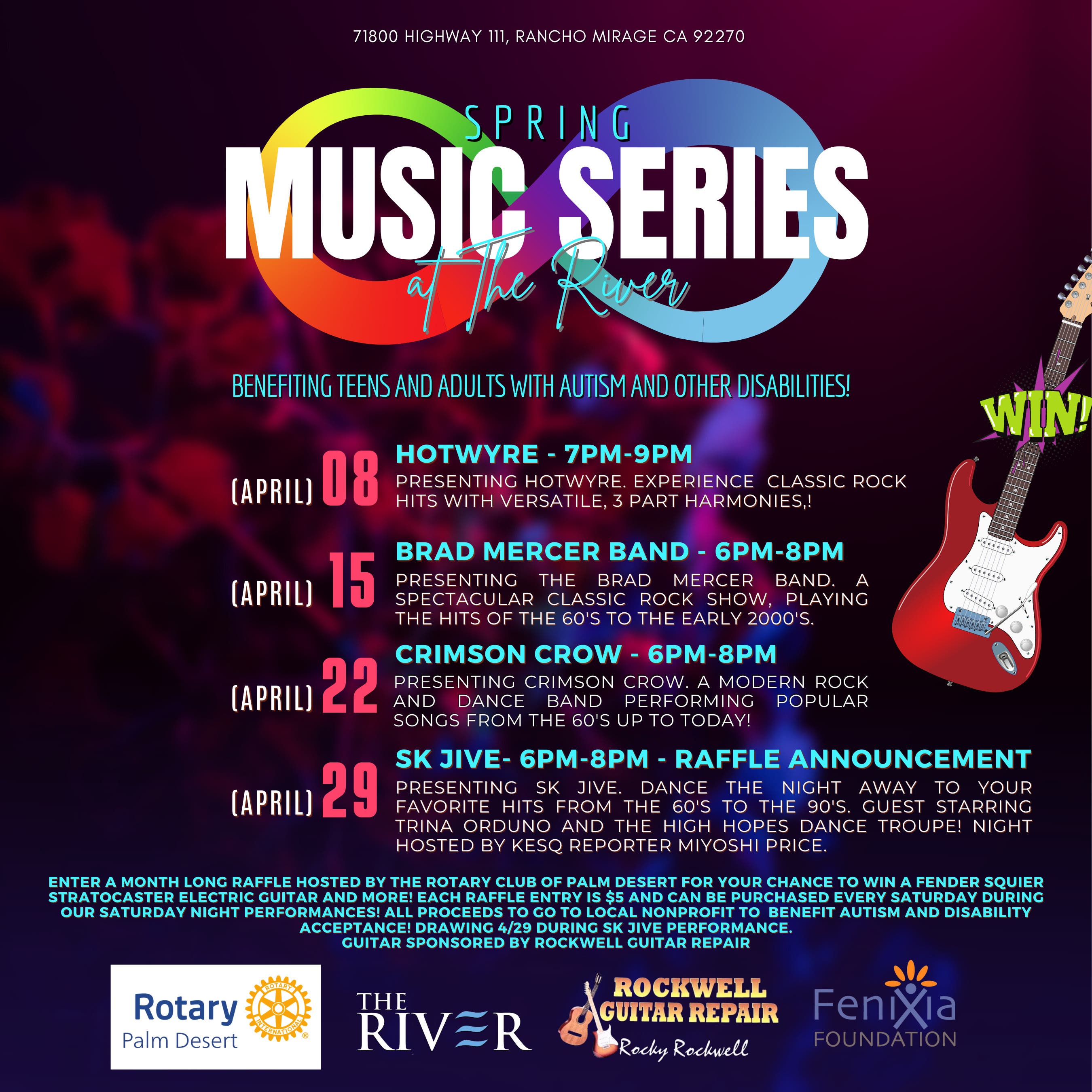Apr 15 Spring Music Series At The River Benefiting Teens And Adults With Autism And Other 