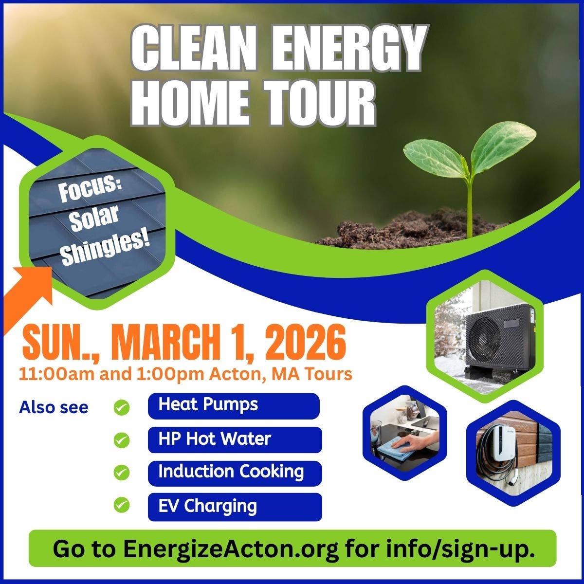 Energize Acton 3/1 Clean Home Energy Tour: SOLAR 🌞🏡SHINGLES