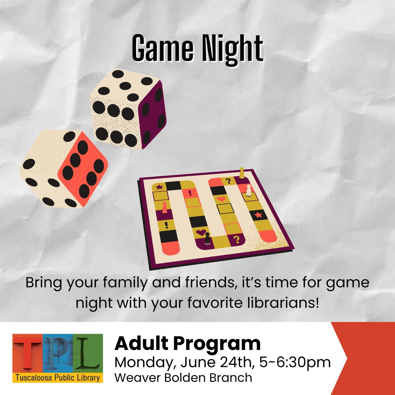 Jun 24 | Weaver Bolden Library Game Night | Tuscaloosa, AL Patch