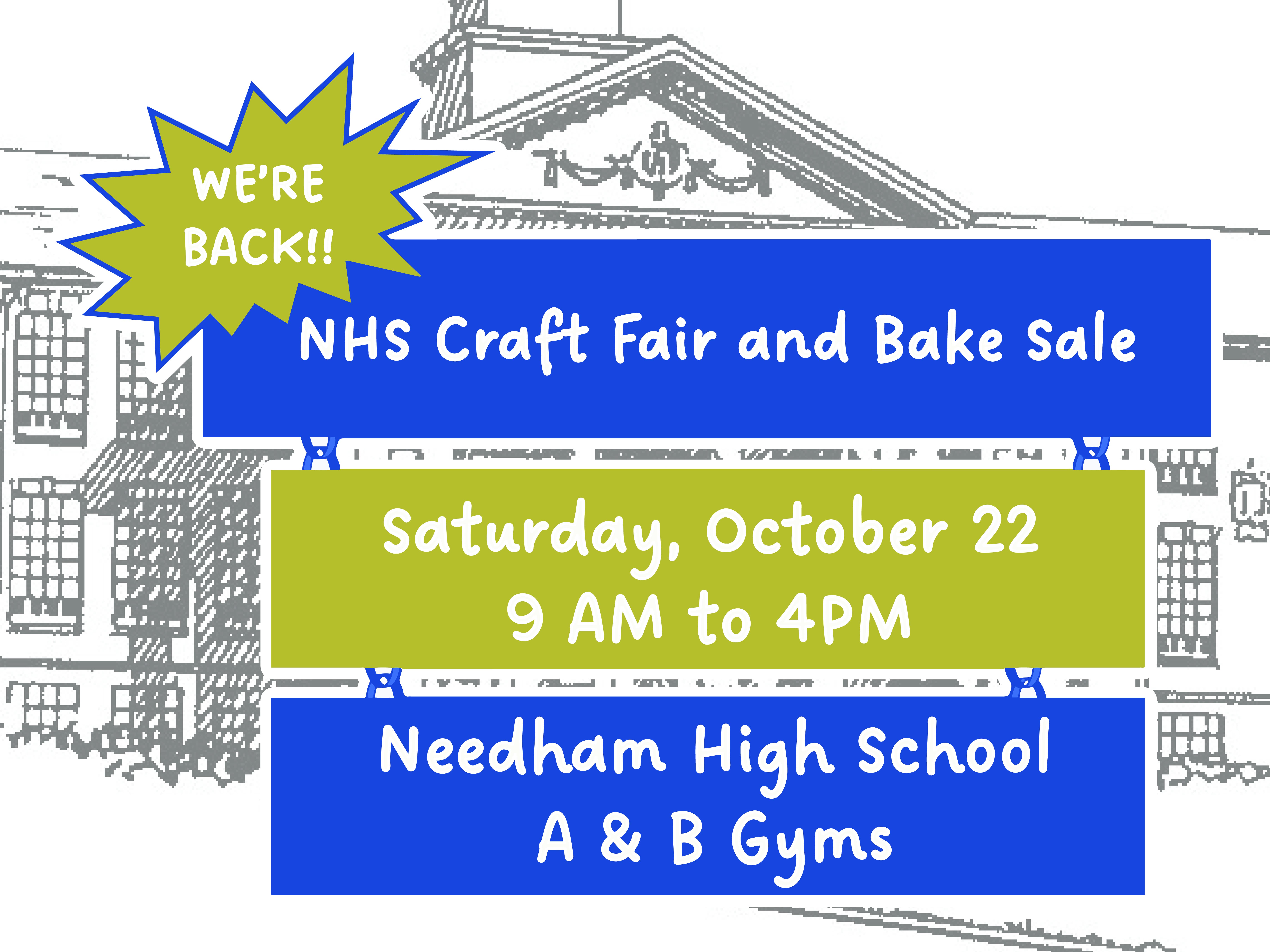 Oct 22 The Needham High School Craft Fair And Bake Sale Is Back