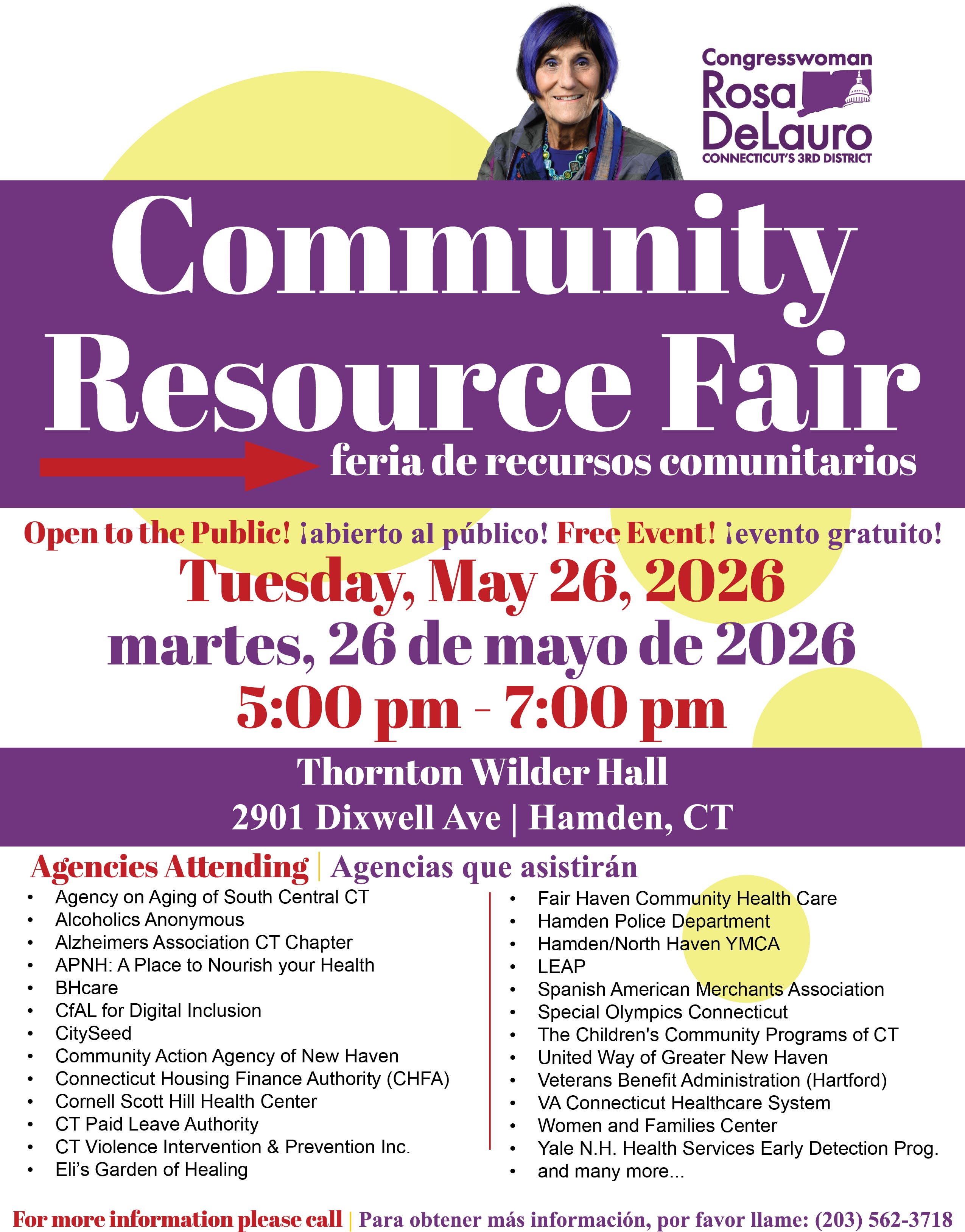 Congresswoman DeLauro's Community Resource Fair