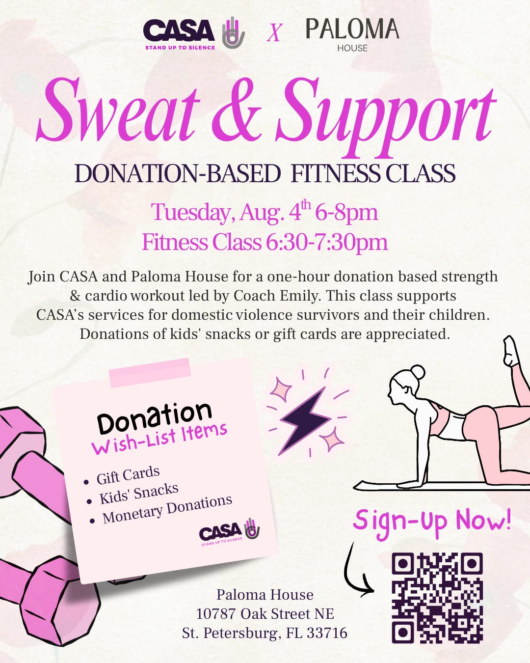Sweat & Support - Donation Based Fitness Class