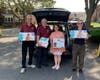 Pictured (L-R) are: 
Former Grand Knights Ken Cikana and Bernie Mikulski (Drive
Coordinator), Paula Albanese of the Cay Galgon Life House and Knight
Terry Fitzpatrick.