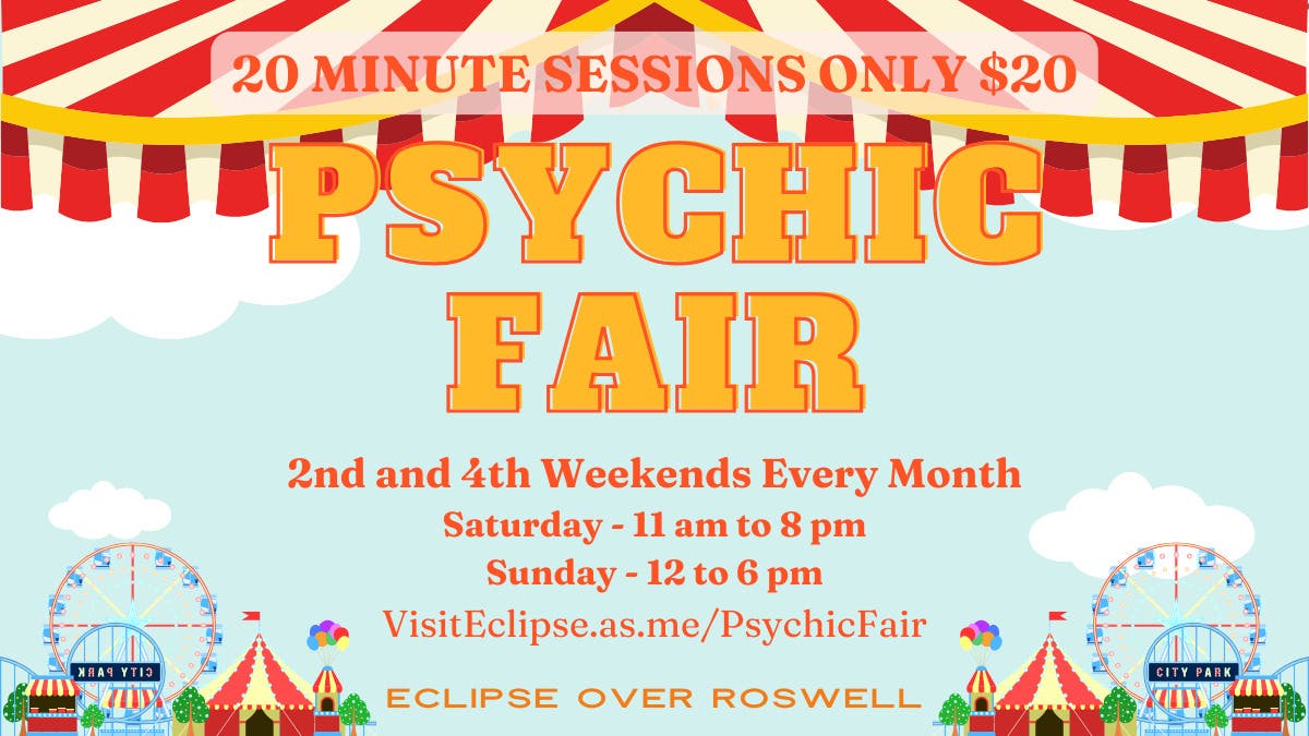 Psychic Fair - 20 minute sessions for $20 !! -- Saturday 11 am to 8 pm