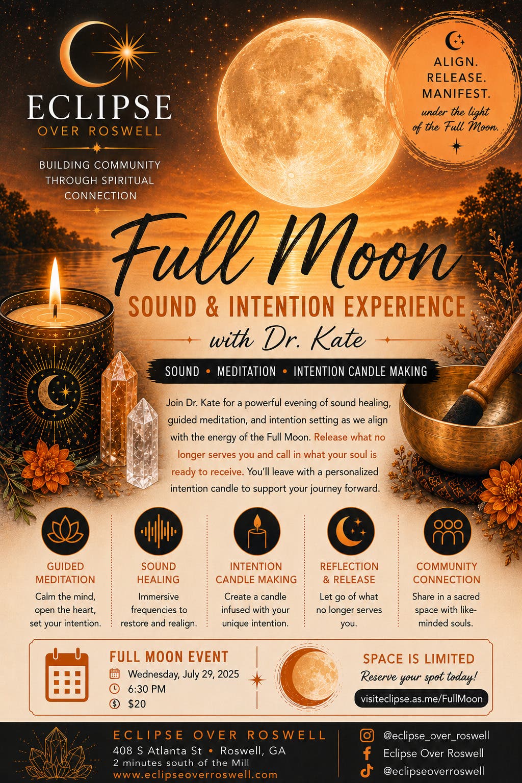 🌕 Full Moon Sound & Intention Experience with Dr. Kate