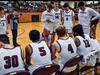 Lockport Boys Basketball team conversating before the game against Naperville