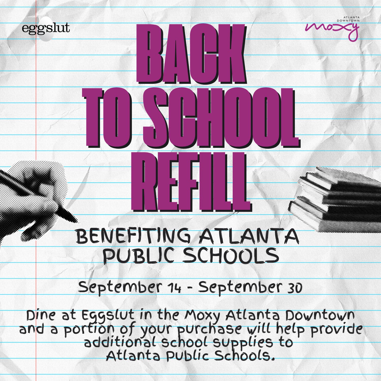 Moxy Atlanta Downtown’s Back-to-School Refill