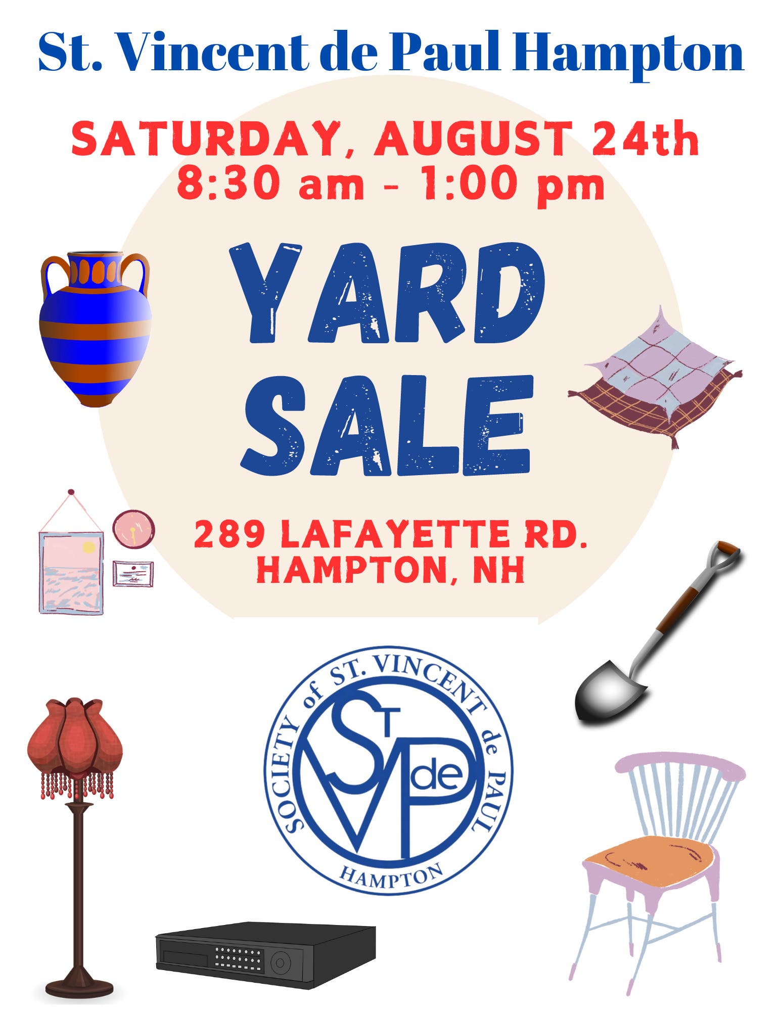 Aug 24 | Fundraiser Yard Sale to Benefit St. Vincent de Paul Hampton ...