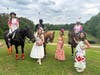 Skies cleared just in time for guests to enjoy the stunning grounds at Chukkar Farm and enjoy mingling with several of the polo horses.