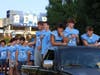 The Varsity football team enjoyed having a chance to see hundreds of their biggest fans, who lined the parade route to show their support for the team.