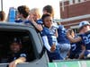 CHS feeder football players had fun loading into the back of a truck and throwing candy to parade spectators. School spirit was alive and well!
