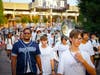 The Cambridge High School marching band kicked off the parade procession with the school's fight song to get the crowd roaring.