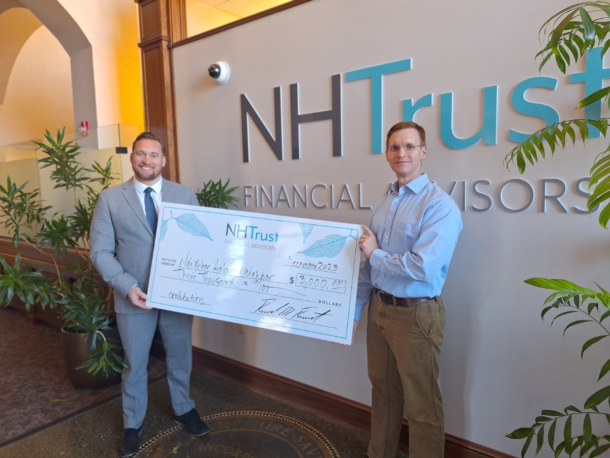 Left to right: David James, Financial Advisor for NHTrust, and Matthew Fossum, President for Neighbor Helping Neighbor.