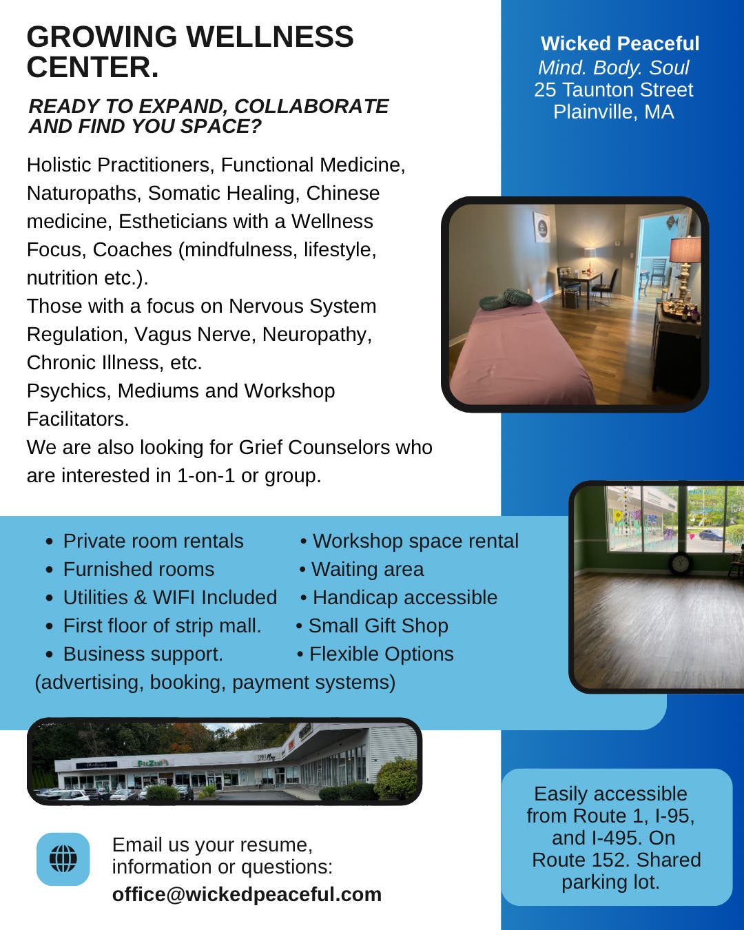 Integrated Wellness Room Rentals