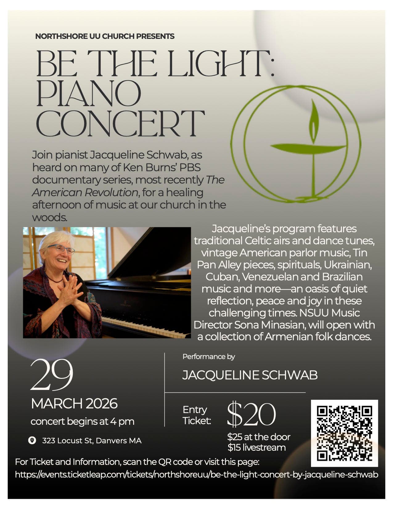 Be the Light Piano Concert with Jacqueline Schwab