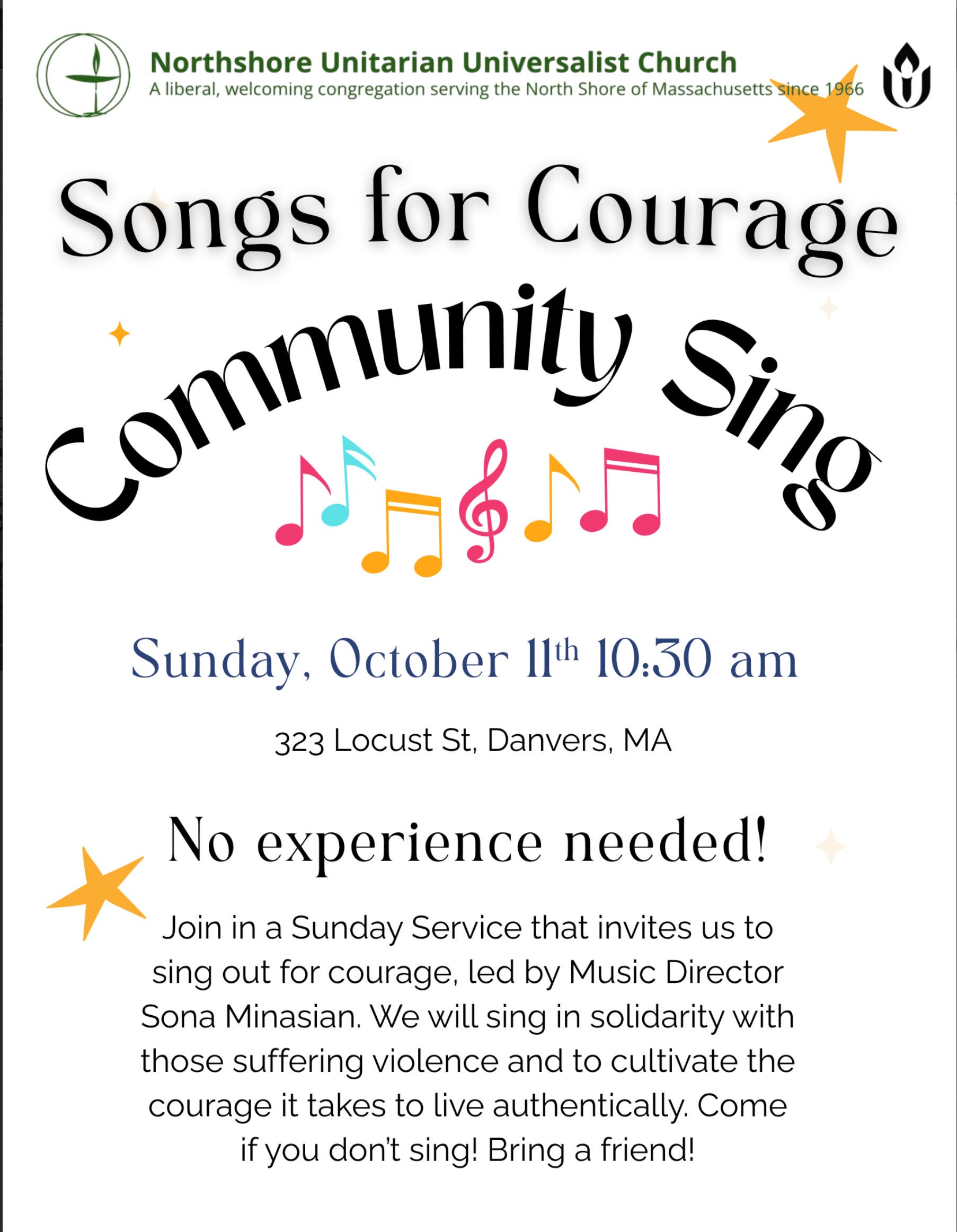Songs for Courage-Community Sing
