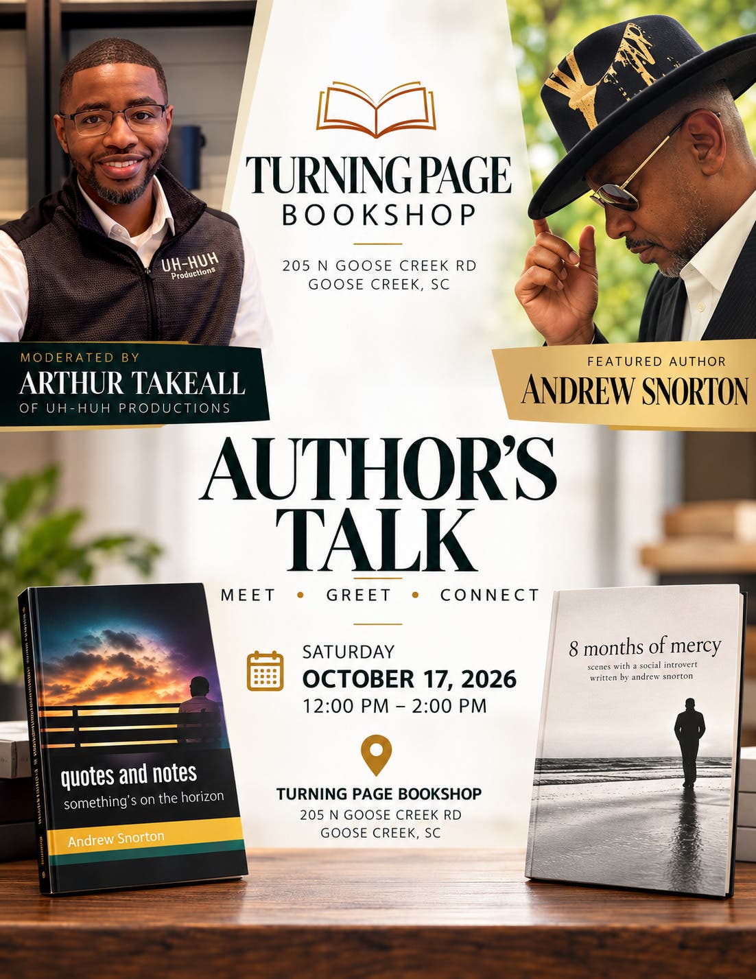 Author's talk with Author Andrew Snorton (moderated by Arthur Takeall)