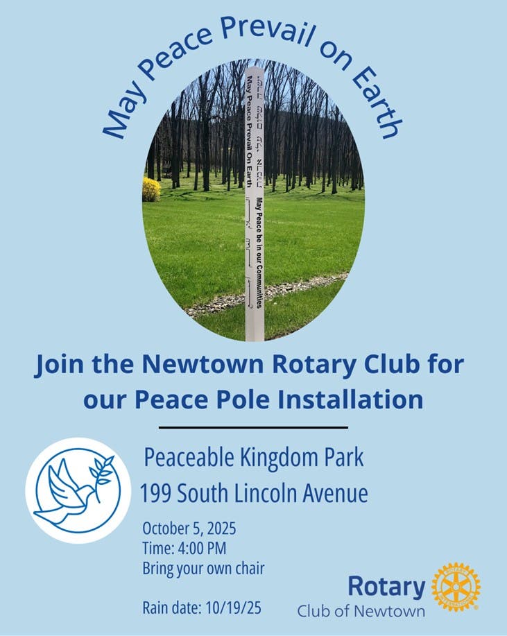 Newtown Rotary Club "Peace Pole" Installation Ceremony