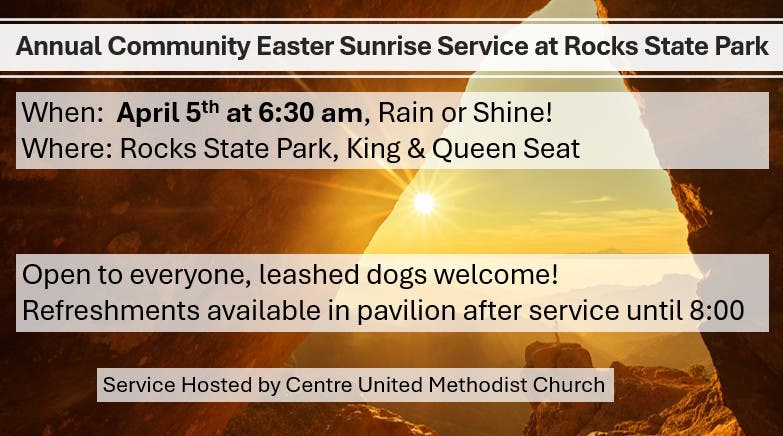 Annual Easter Sunrise Service at Rocks State Park