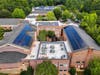 Rooftop view of Trinity Presbyterian Church's newly-installed and hidden solar arrays
