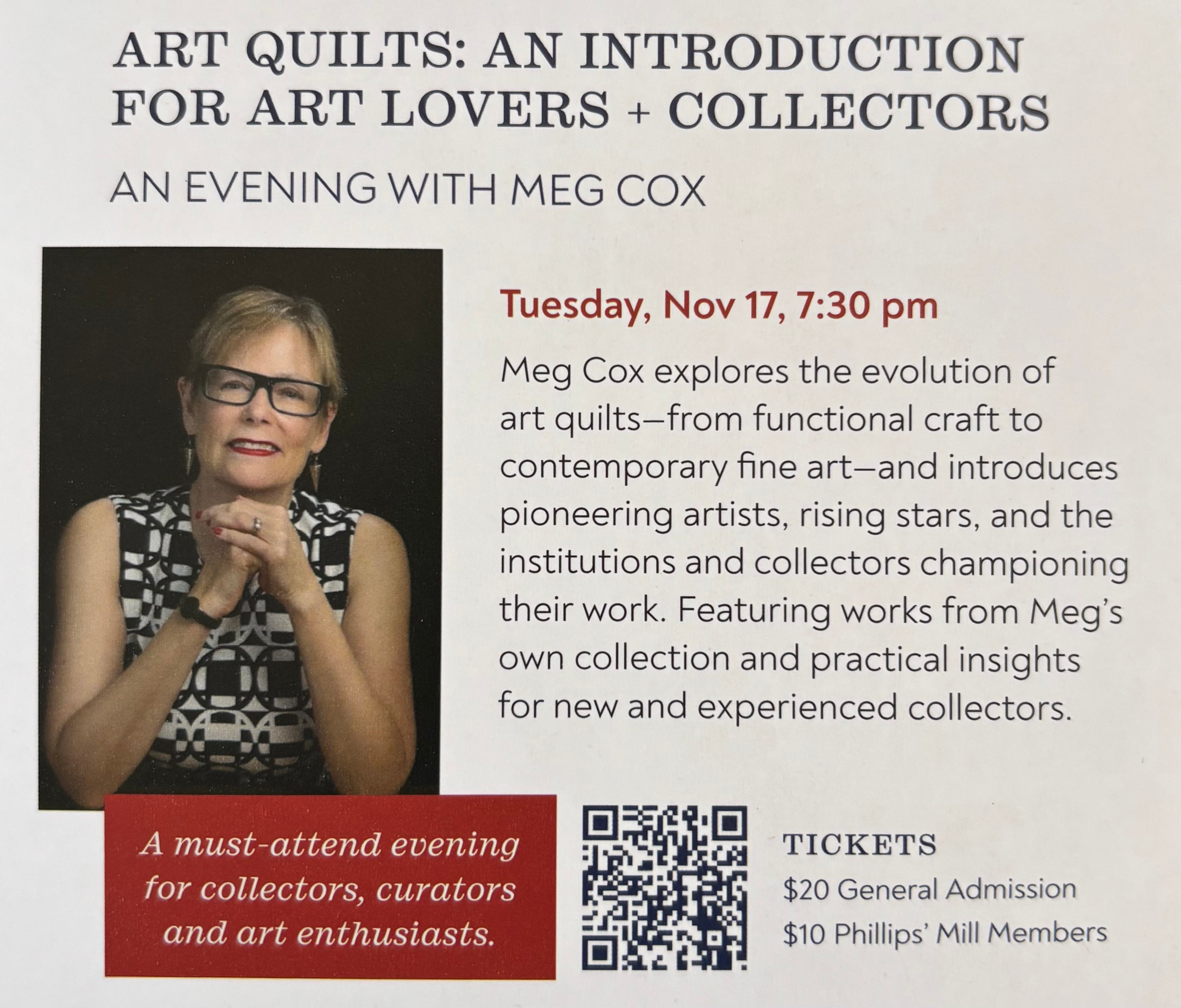 Art Quilts: An Introduction for Art Lovers + Collectors with Meg Cox