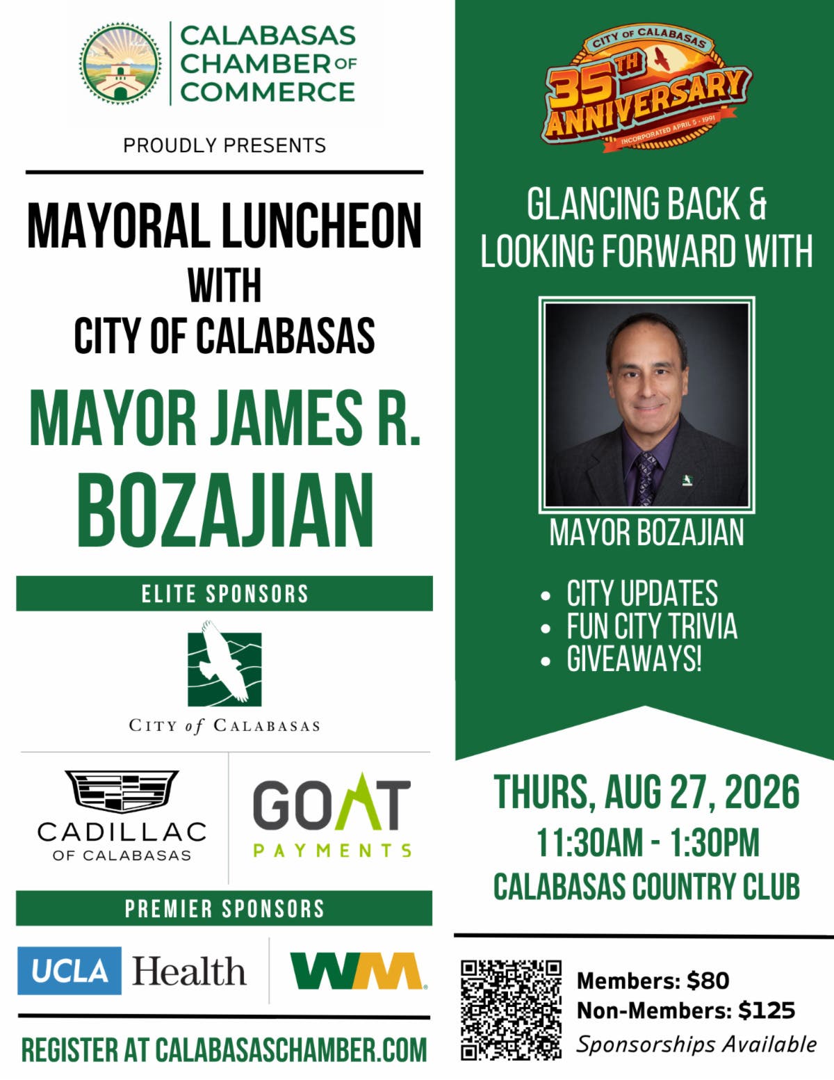 Annual Mayoral Luncheon with Calabasas Mayor James R. Bozajian