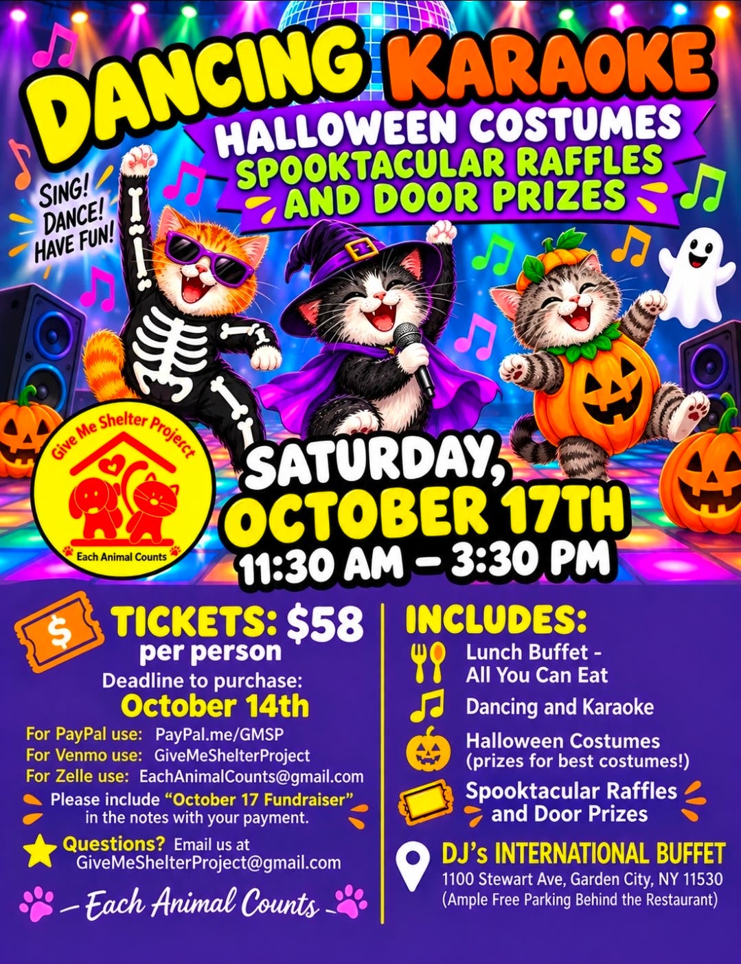 SAVE THE DATE - Give Me Shelter Project - Fund Raiser Halloween Party Sat Oct 17th
