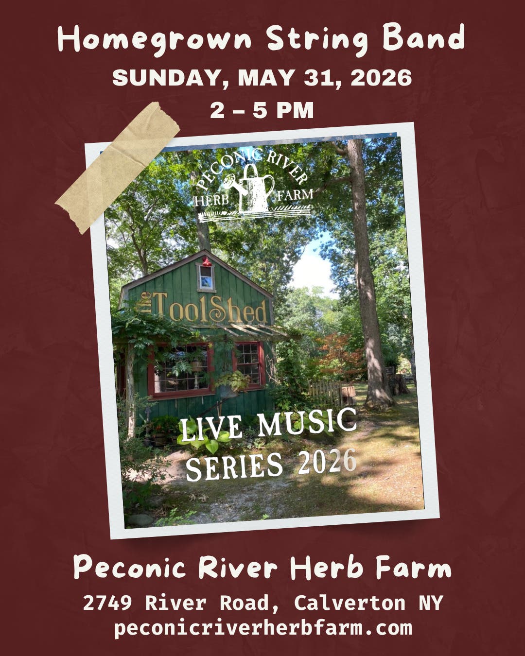 Homegrown String Band concert at the herb farm