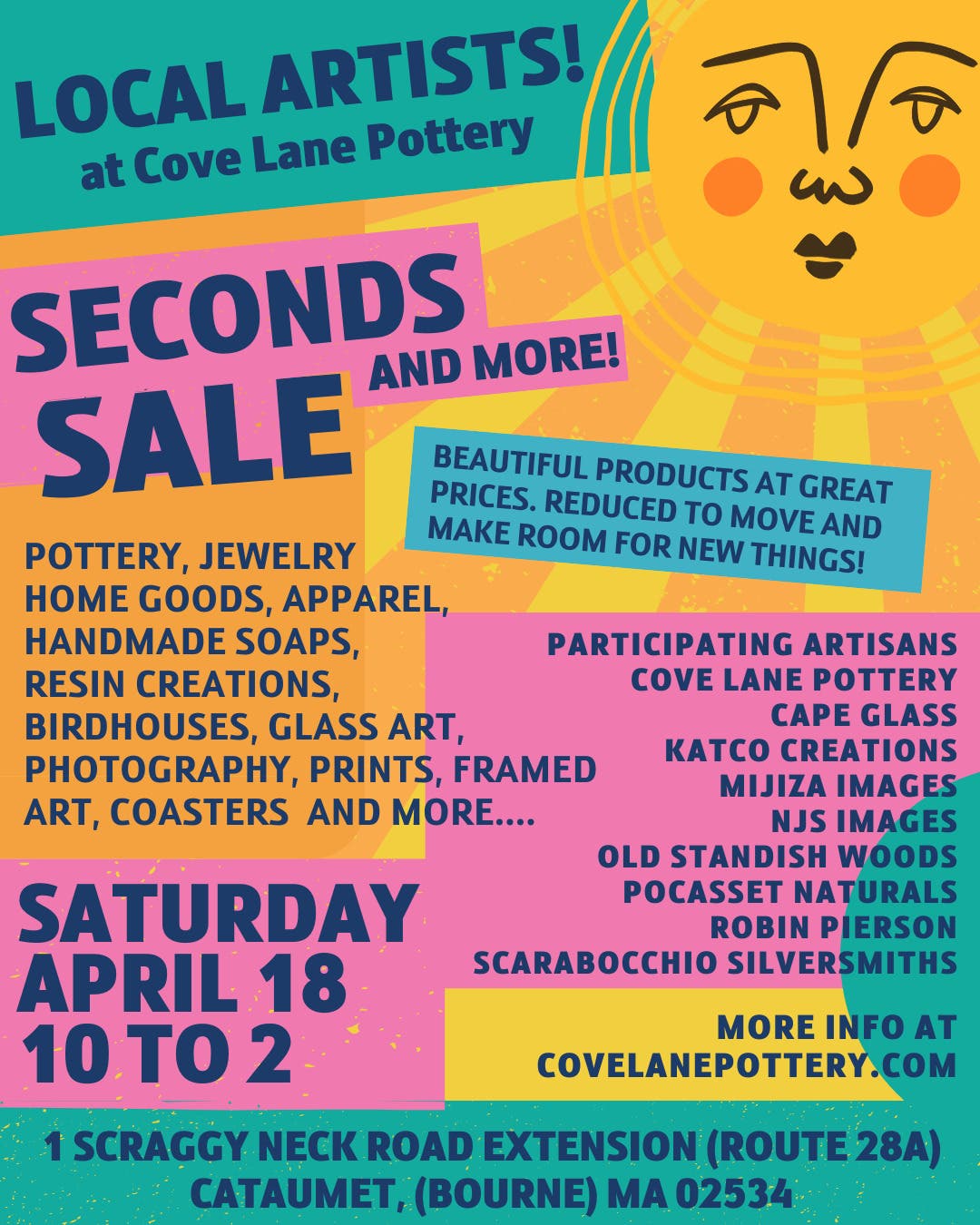 Local Artisans SECONDS & MORE SALE at Cove Lane Pottery