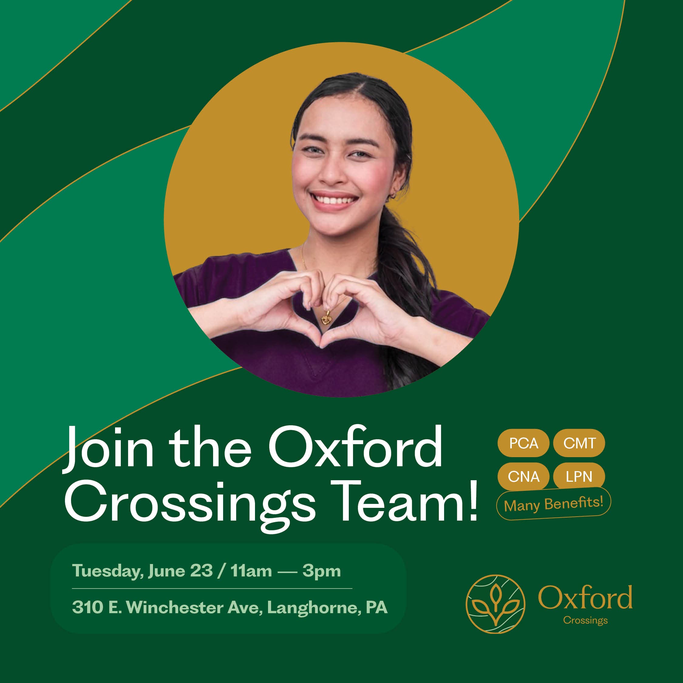 June 23: Job Fair at Oxford Crossings in Langhorne - Explore Personal Care Career Opportunities!