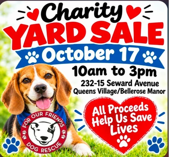 Save the Date - Charity Yard Sale - Sat Oct 17th @ 10.00 am