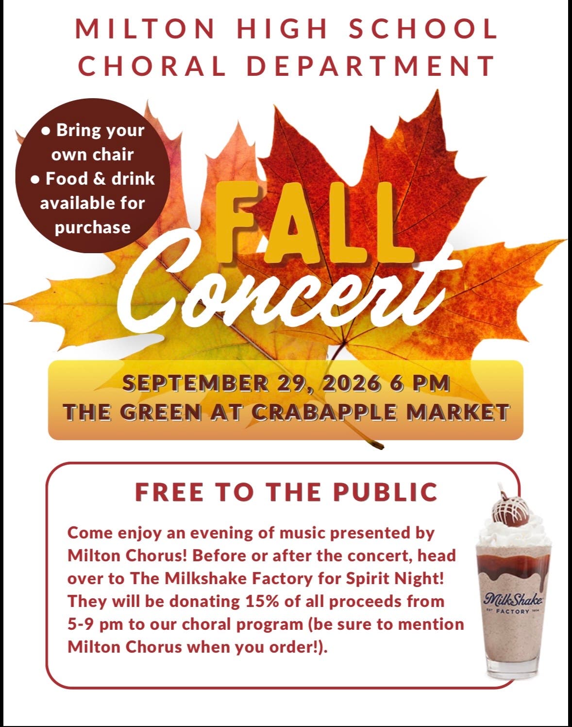 Milton High School Choral Department Fall Concert