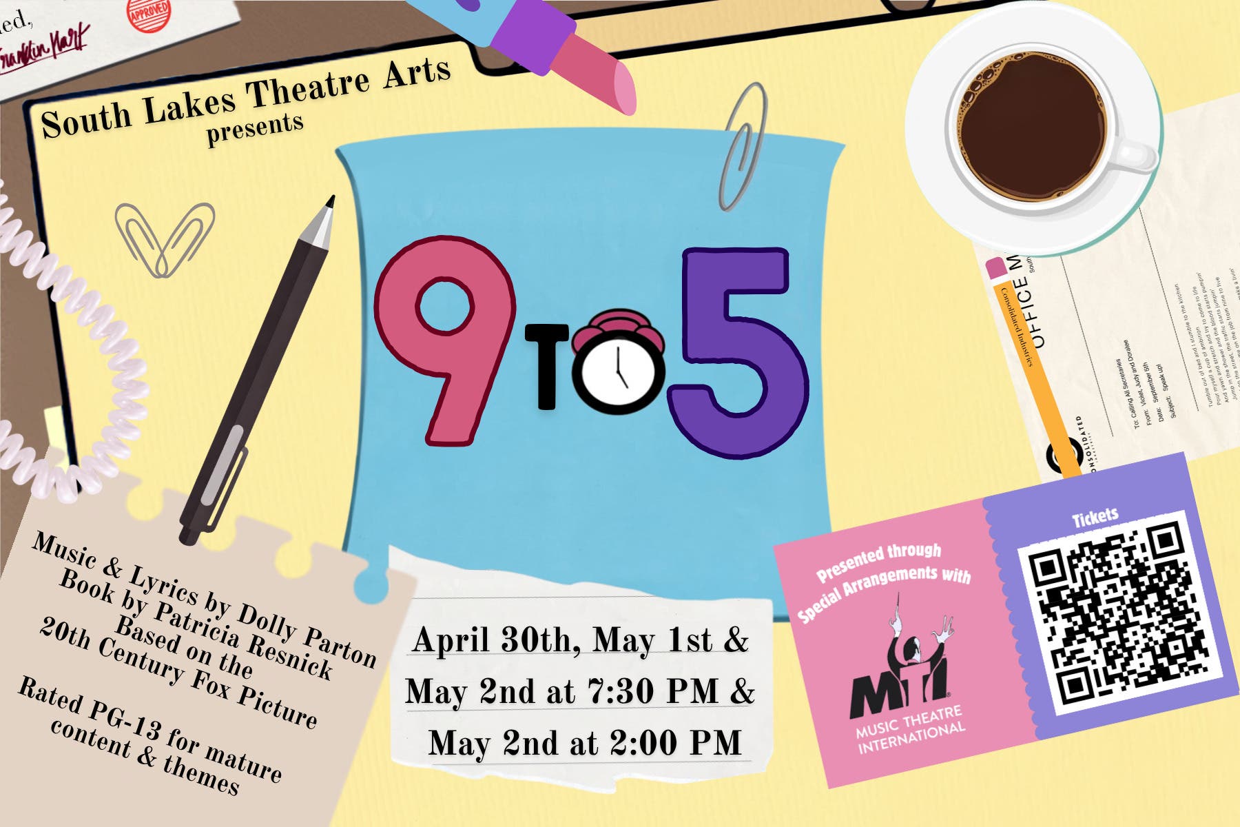9 to 5, The Musical, presented by South Lakes Theatre Arts