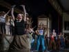 Summit High School students rehearsing on theater stage for Something Rotten! - February 2023