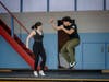 Summit High School Junior Sarah Walsch plays evangelist turned nightclub singer Reno Sweeney. In this scene Reno is with Moonface Martin, a gangster disguised as missionary, played by Junior Ben Schachne