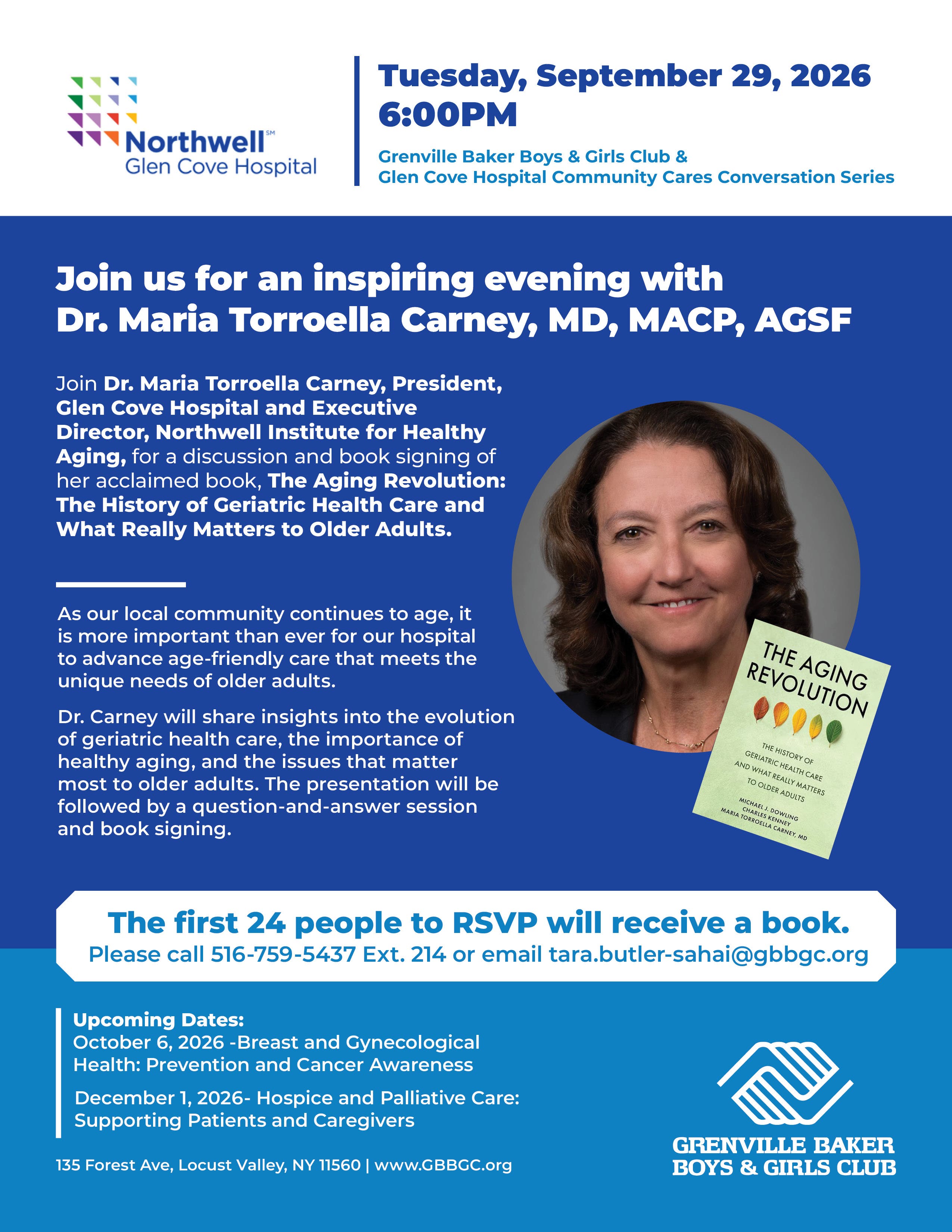 Grenville Baker Boys & Girls Club Community Cares Conversation with Dr. Maria Torroella Carney