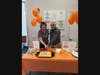 Ascendia Bank VP, Branch Manager Barbara Homler (left) and President, CEO Fred Viaud (right) cut a birthday cake in the Glen Rock branch, commemorating the bank’s 100th Anniversary  