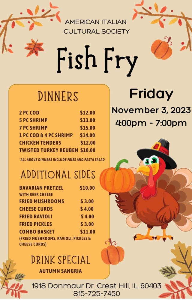 Nov 3 Monthly Fish Fry Joliet, IL Patch