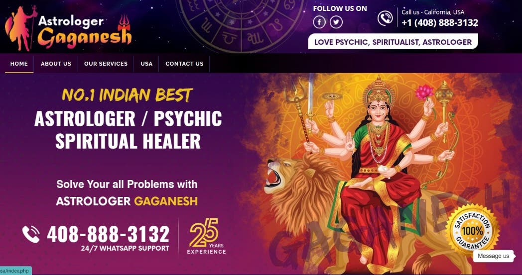 Indian Astrologer and Psychic Healer, Master: Gaganesh